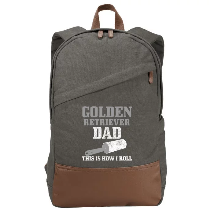 Golden Retriever Dad Dog Hair Funny Golden Retriever Cotton Canvas Backpack