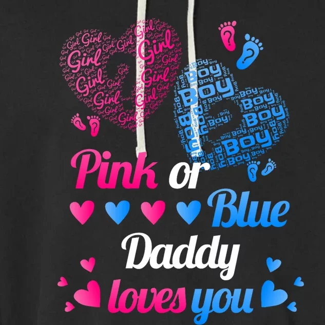 Gender Reveal Daddy Loves You Garment-Dyed Fleece Hoodie