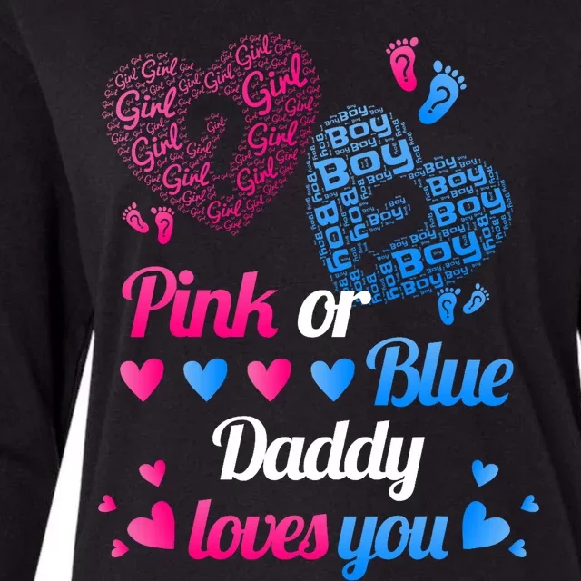 Gender Reveal Daddy Loves You Womens Cotton Relaxed Long Sleeve T-Shirt