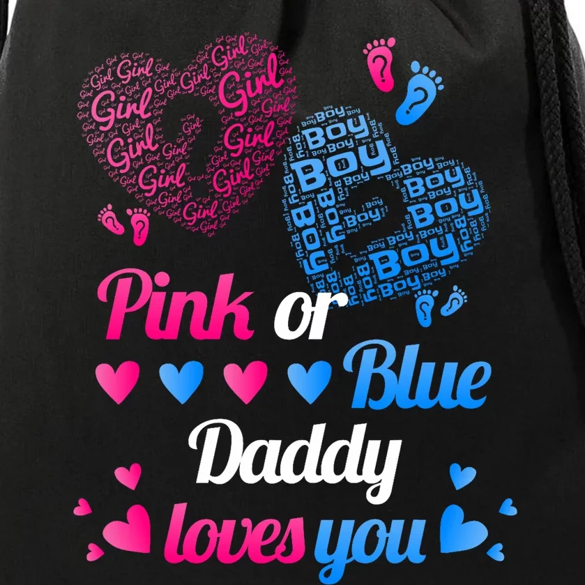 Gender Reveal Daddy Loves You Drawstring Bag