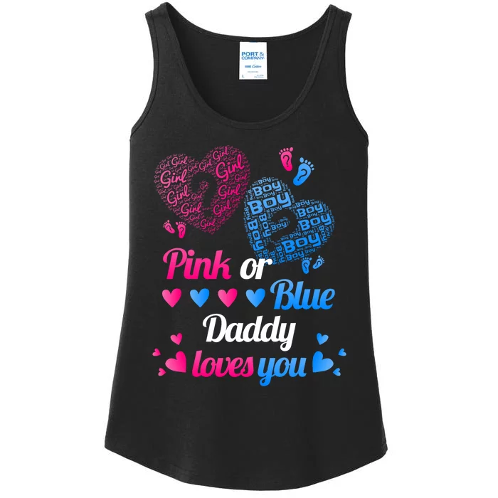 Gender Reveal Daddy Loves You Ladies Essential Tank