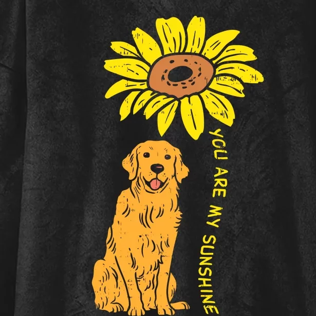 Golden Retriever Dog Sunflower Hooded Wearable Blanket