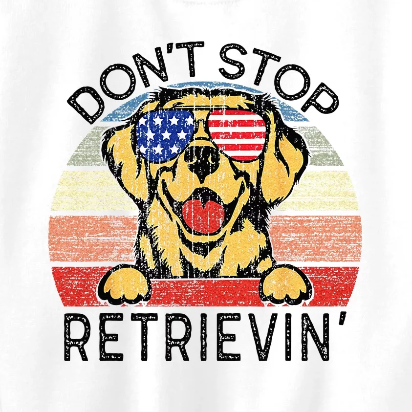 Golden Retriever Dog Dont Stop Retrievin Kids Sweatshirt