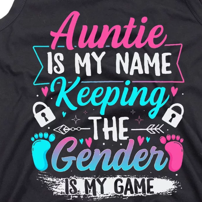 Gender Reveal Design For A Keeper Of The Gender Aunt Tank Top