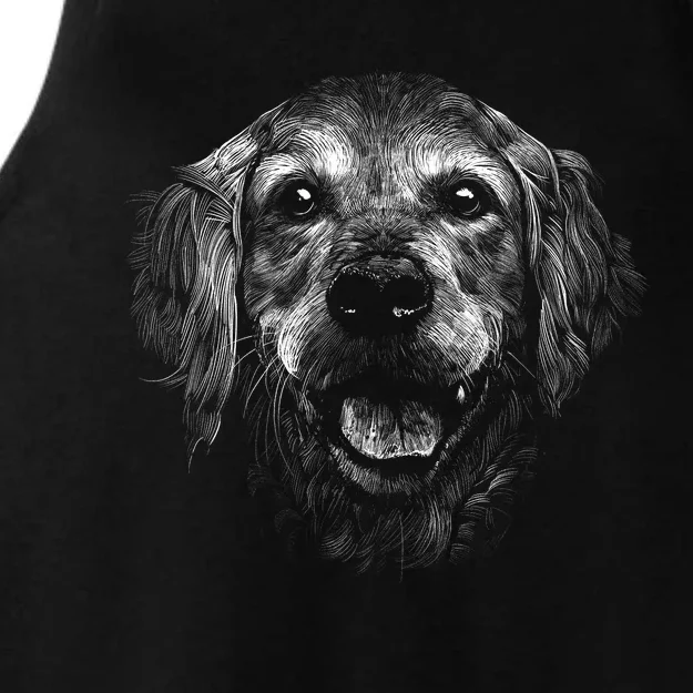 Golden Retriever Dog Ladies Tri-Blend Wicking Tank