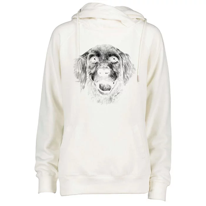 Golden Retriever Dog Womens Funnel Neck Pullover Hood