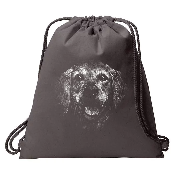 Golden Retriever Dog Drawstring Bag