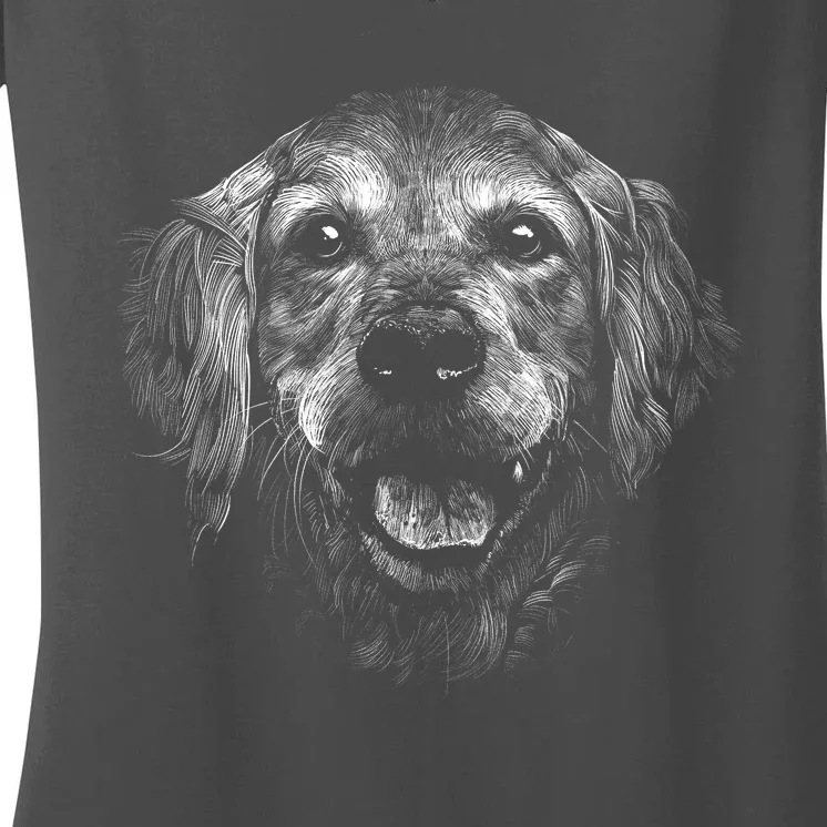 Golden Retriever Dog Women's V-Neck T-Shirt