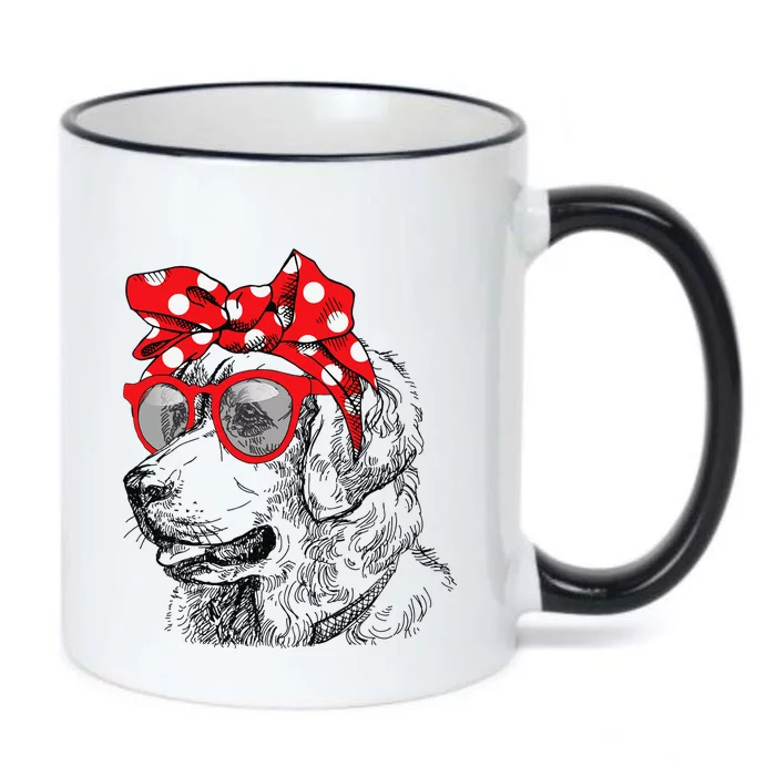 Golden Retriever Dog Mom Bandana Sunglasses Mother's Day Black Color Changing Mug