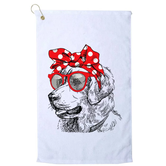 Golden Retriever Dog Mom Bandana Sunglasses Mother's Day Platinum Collection Golf Towel