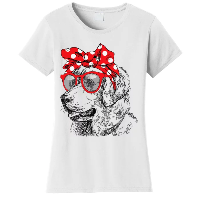 Golden Retriever Dog Mom Bandana Sunglasses Mother's Day Women's T-Shirt