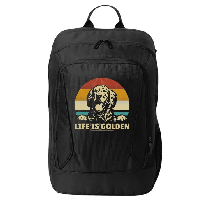 Golden Retriever Dog Life is golden retro vintage City Backpack