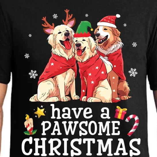 Golden Retriever Dogs Merry Mom Dad Have A Pawsome Christmas Gift Pajama Set