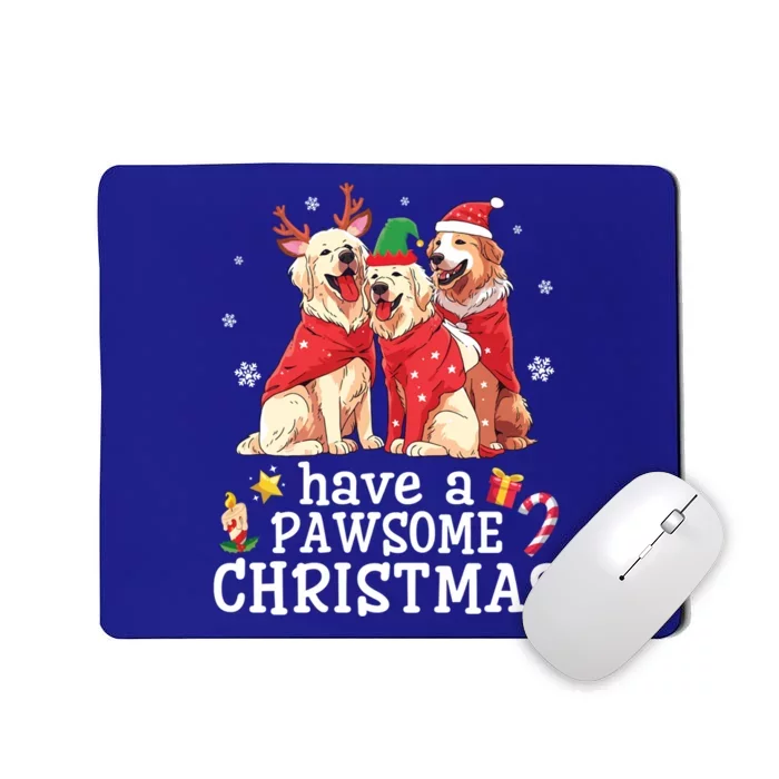 Golden Retriever Dogs Merry Mom Dad Have A Pawsome Christmas Gift Mousepad