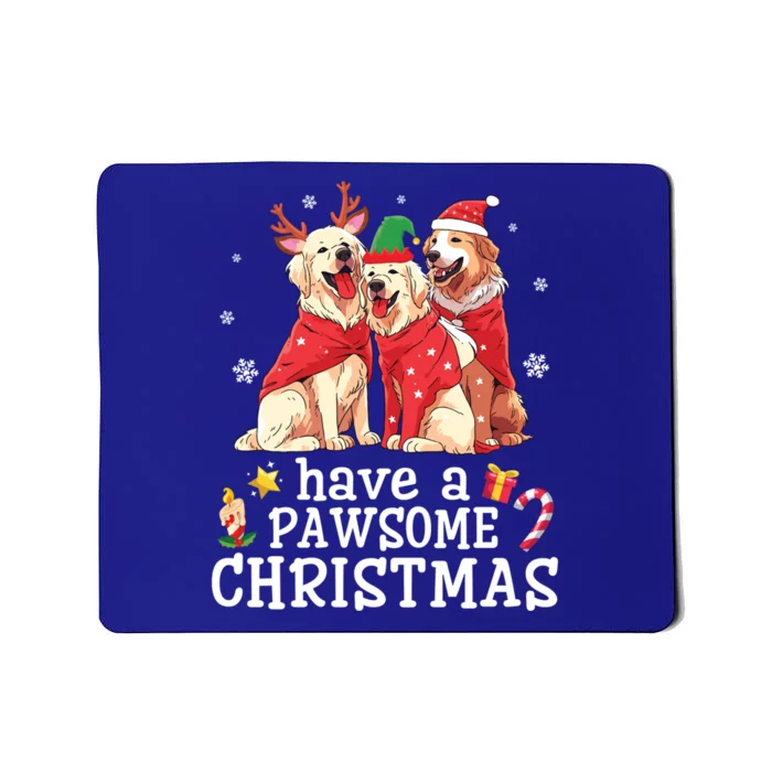 Golden Retriever Dogs Merry Mom Dad Have A Pawsome Christmas Gift Mousepad