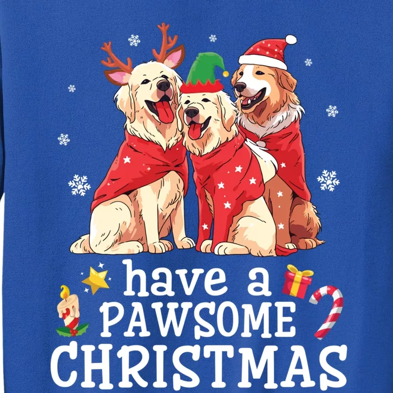 Golden Retriever Dogs Merry Mom Dad Have A Pawsome Christmas Gift Tall Sweatshirt