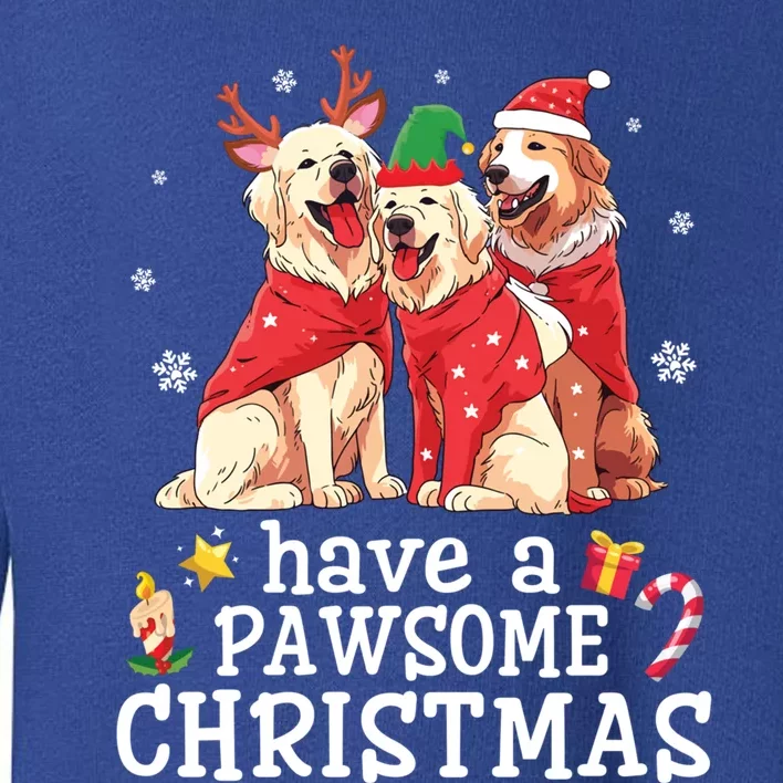 Golden Retriever Dogs Merry Mom Dad Have A Pawsome Christmas Gift Toddler Sweatshirt