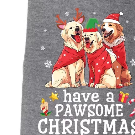 Golden Retriever Dogs Merry Mom Dad Have A Pawsome Christmas Gift Doggie 3-End Fleece Hoodie