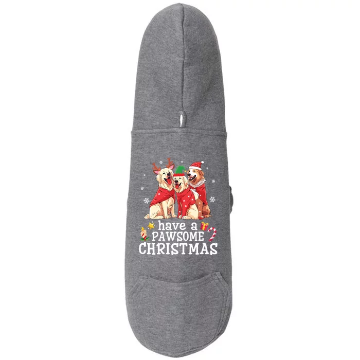 Golden Retriever Dogs Merry Mom Dad Have A Pawsome Christmas Gift Doggie 3-End Fleece Hoodie