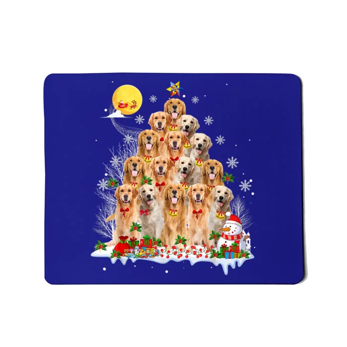 Golden Retriever Dog Lover Matching Santa Christmas Tree Gift Mousepad