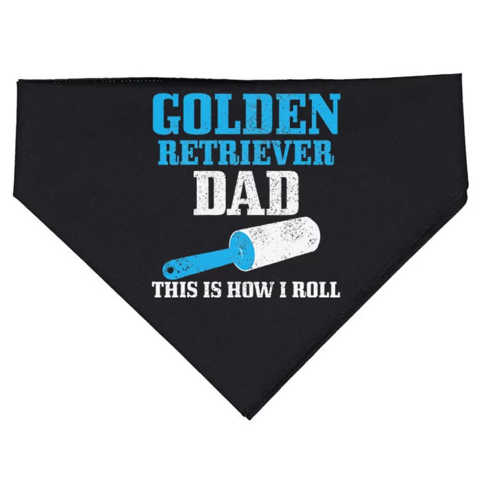 Golden Retriever Dad Dog Hair Funny Golden Retriever USA-Made Doggie Bandana