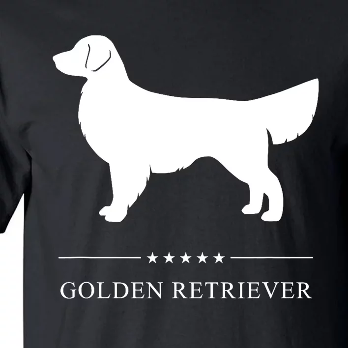 Golden Retriever Dog White Silhouette Tall T-Shirt