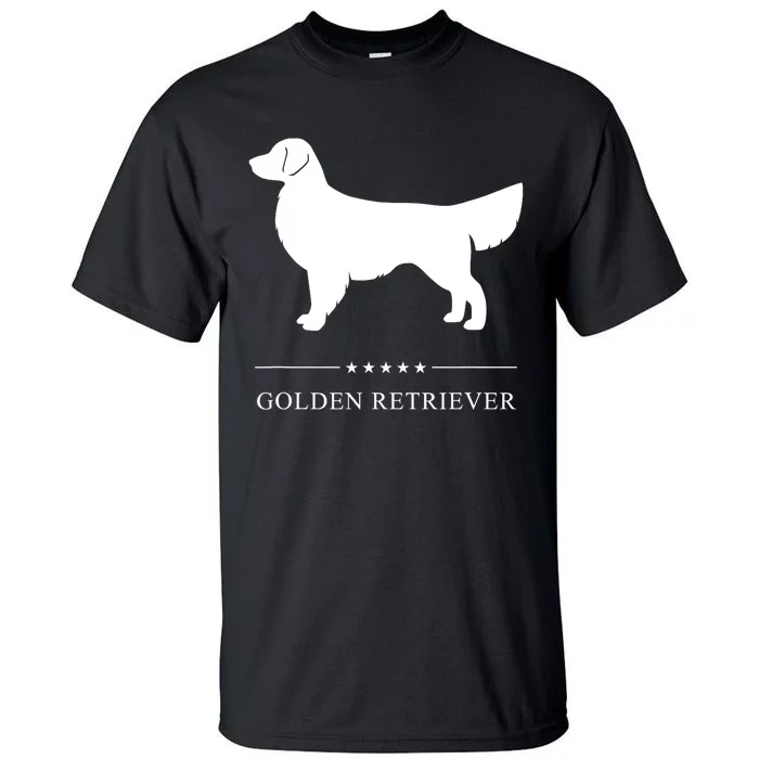 Golden Retriever Dog White Silhouette Tall T-Shirt