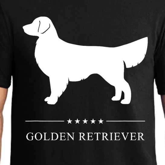 Golden Retriever Dog White Silhouette Pajama Set