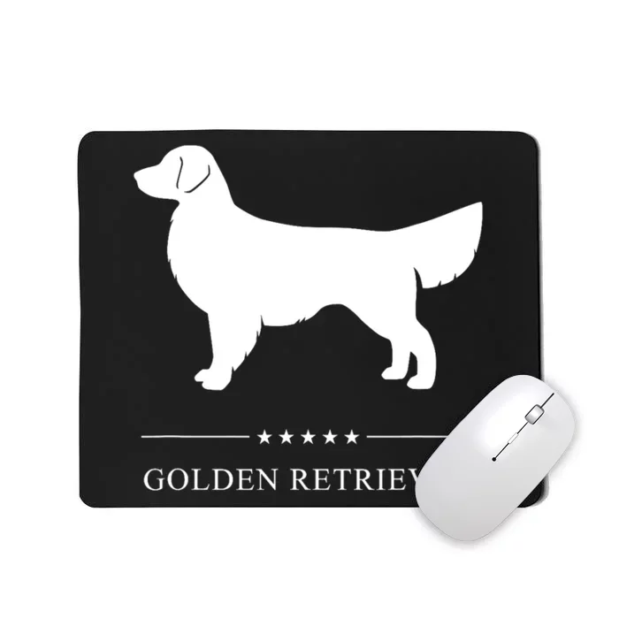 Golden Retriever Dog White Silhouette Mousepad