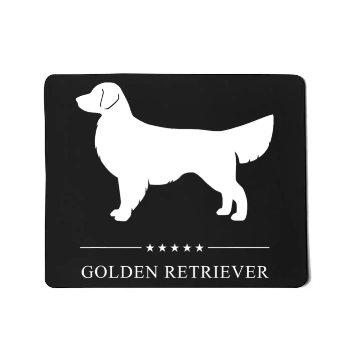 Golden Retriever Dog White Silhouette Mousepad