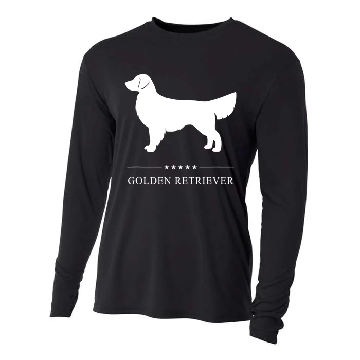 Golden Retriever Dog White Silhouette Cooling Performance Long Sleeve Crew