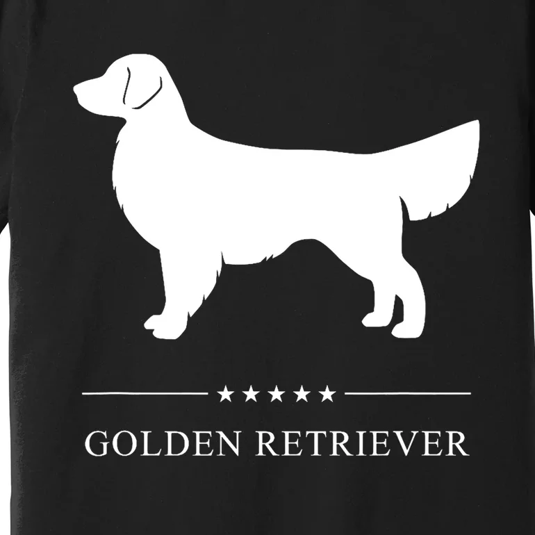 Golden Retriever Dog White Silhouette Premium T-Shirt