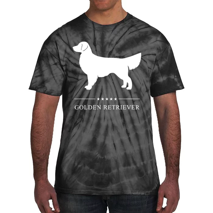 Golden Retriever Dog White Silhouette Tie-Dye T-Shirt