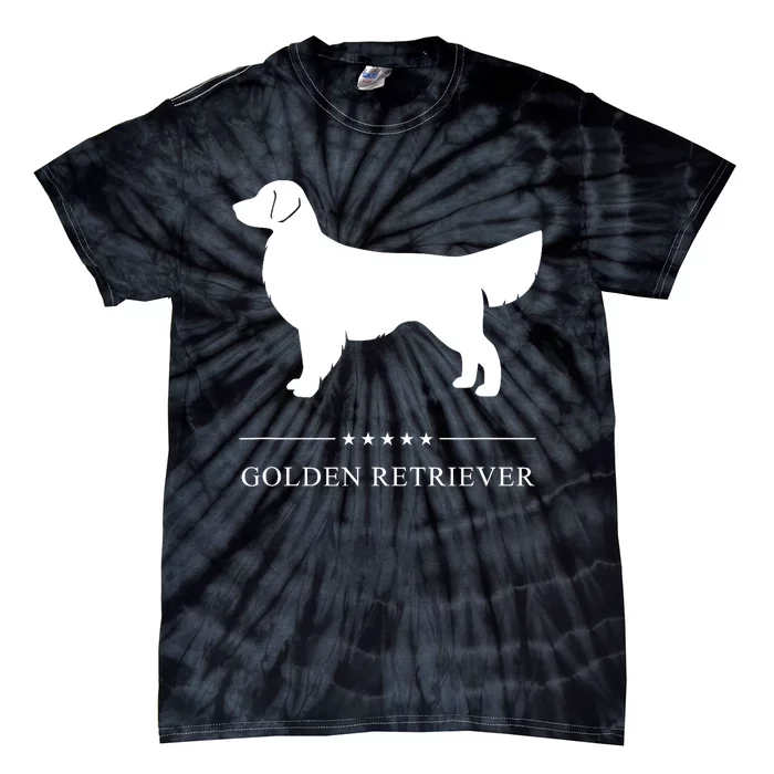 Golden Retriever Dog White Silhouette Tie-Dye T-Shirt