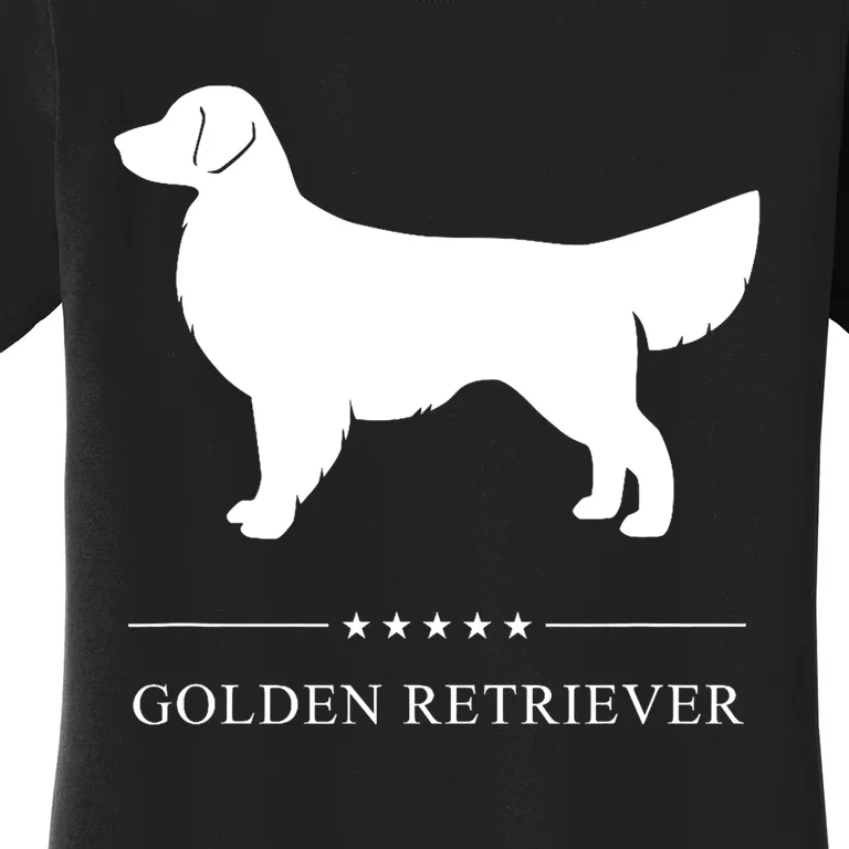 Golden Retriever Dog White Silhouette Women's T-Shirt