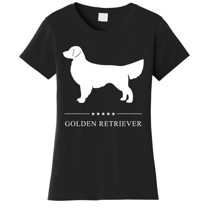 Golden Retriever Dog White Silhouette Women's T-Shirt