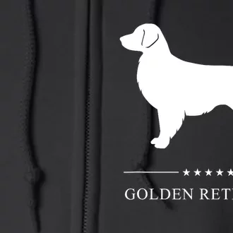 Golden Retriever Dog White Silhouette Full Zip Hoodie