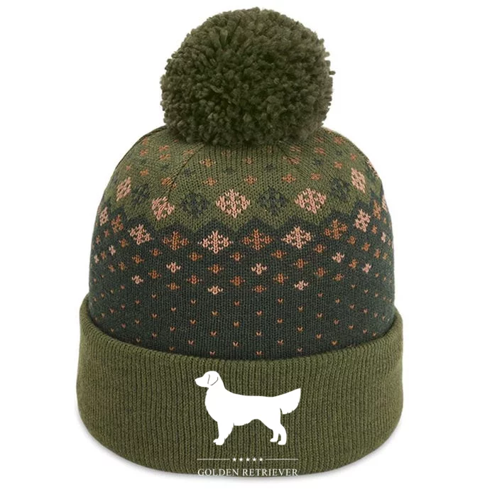 Golden Retriever Dog White Silhouette The Baniff Cuffed Pom Beanie