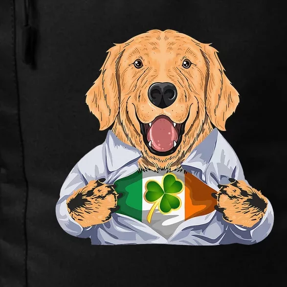 Golden Retrievers Dog Irish Clover St Patrick Day Daily Commute Backpack