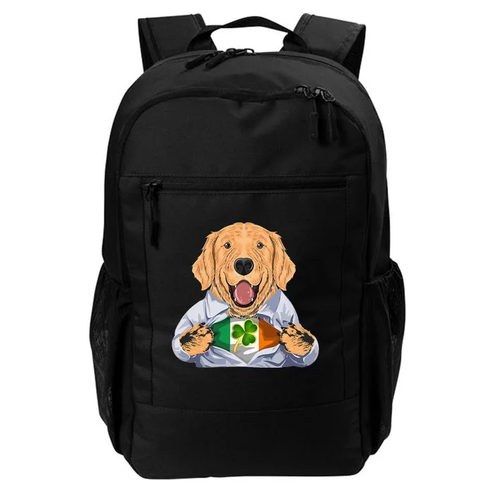 Golden Retrievers Dog Irish Clover St Patrick Day Daily Commute Backpack