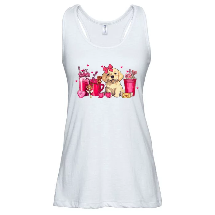 Golden Retriever Dog Valentines Day Coffee Latte Mugs Puppy Ladies Essential Flowy Tank