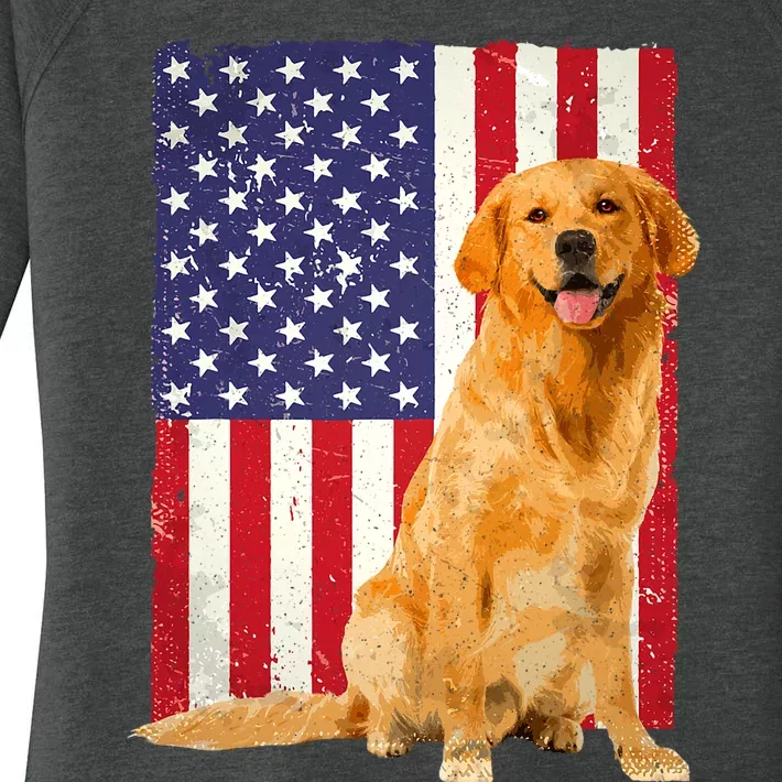 Golden Retriever Design For Golden Retriever Lover Women's Perfect Tri Tunic Long Sleeve Shirt