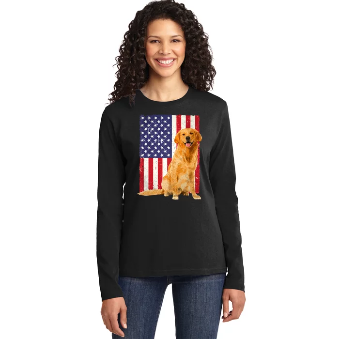 Golden Retriever Design For Golden Retriever Lover Ladies Long Sleeve Shirt