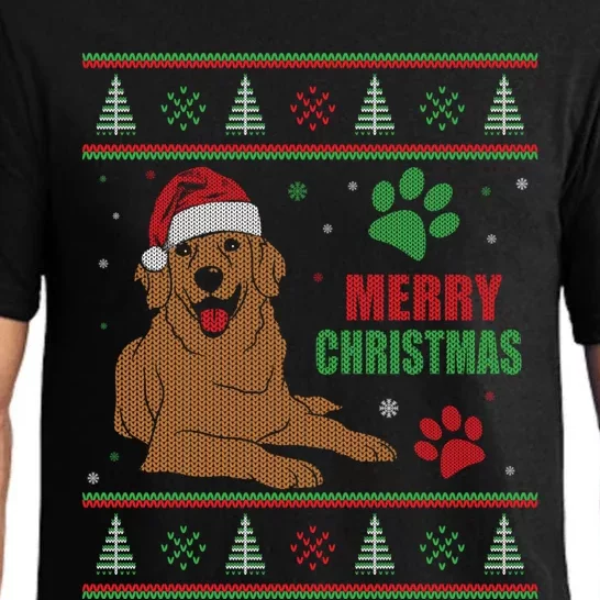 Golden Retriever Dog Ugly Christmas Holiday Gift Pajama Set