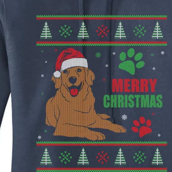 Golden Retriever Dog Ugly Christmas Holiday Gift Women's Pullover Hoodie