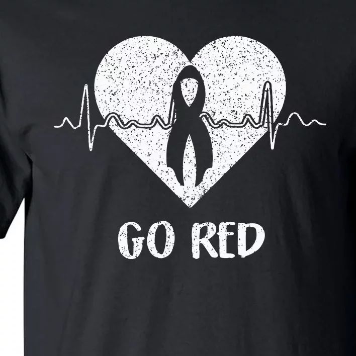 Go Red Day Heart Ribbon Costume Heart Disease Month Tall T-Shirt