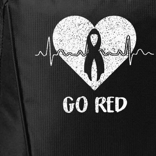 Go Red Day Heart Ribbon Costume Heart Disease Month City Backpack