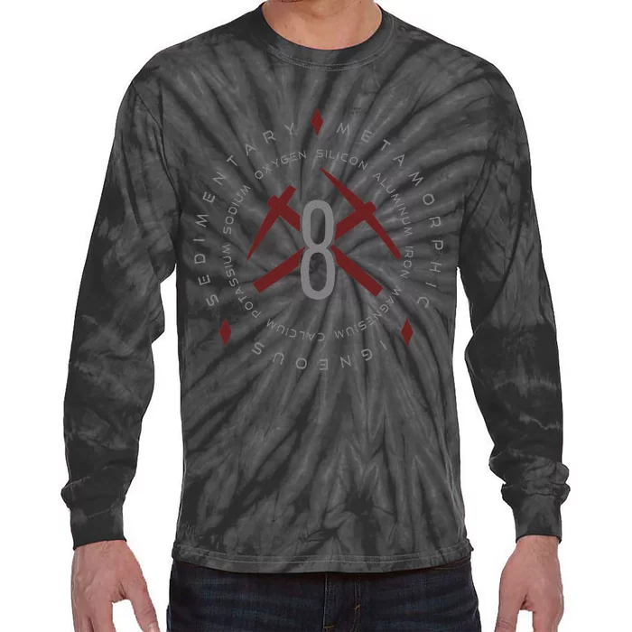 Geology Rock Enthusiast Eight Elements Geologist Tie-Dye Long Sleeve Shirt