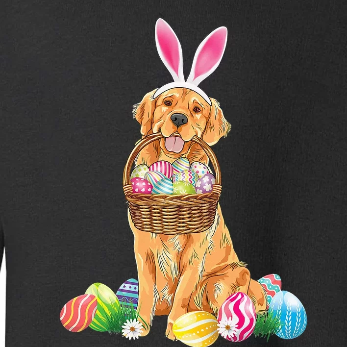 Golden Retriever Easter Day Bunny Eggs Easter Costume Toddler Sweatshirt