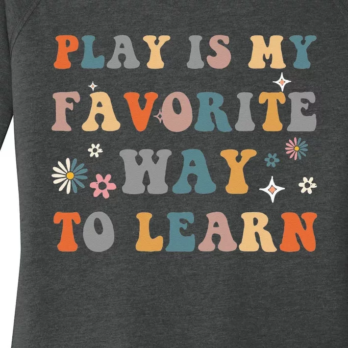 Groovy Retro Education Play Is My Favorite Way to Learn Women's Perfect Tri Tunic Long Sleeve Shirt